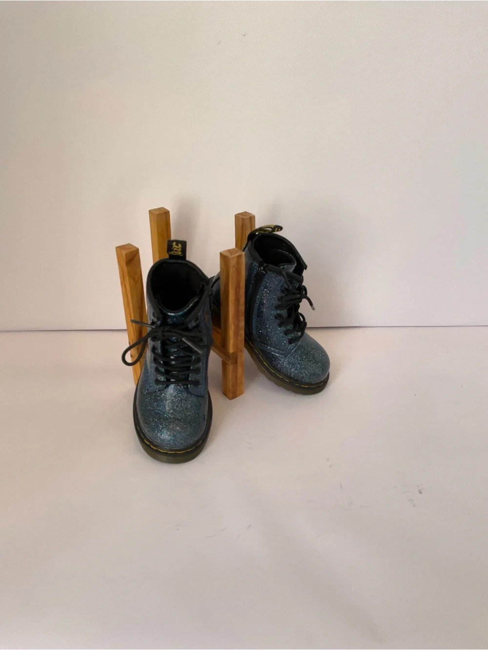 Dr. Martens 1460 Kids Glittery Blue Lace-Up Boots